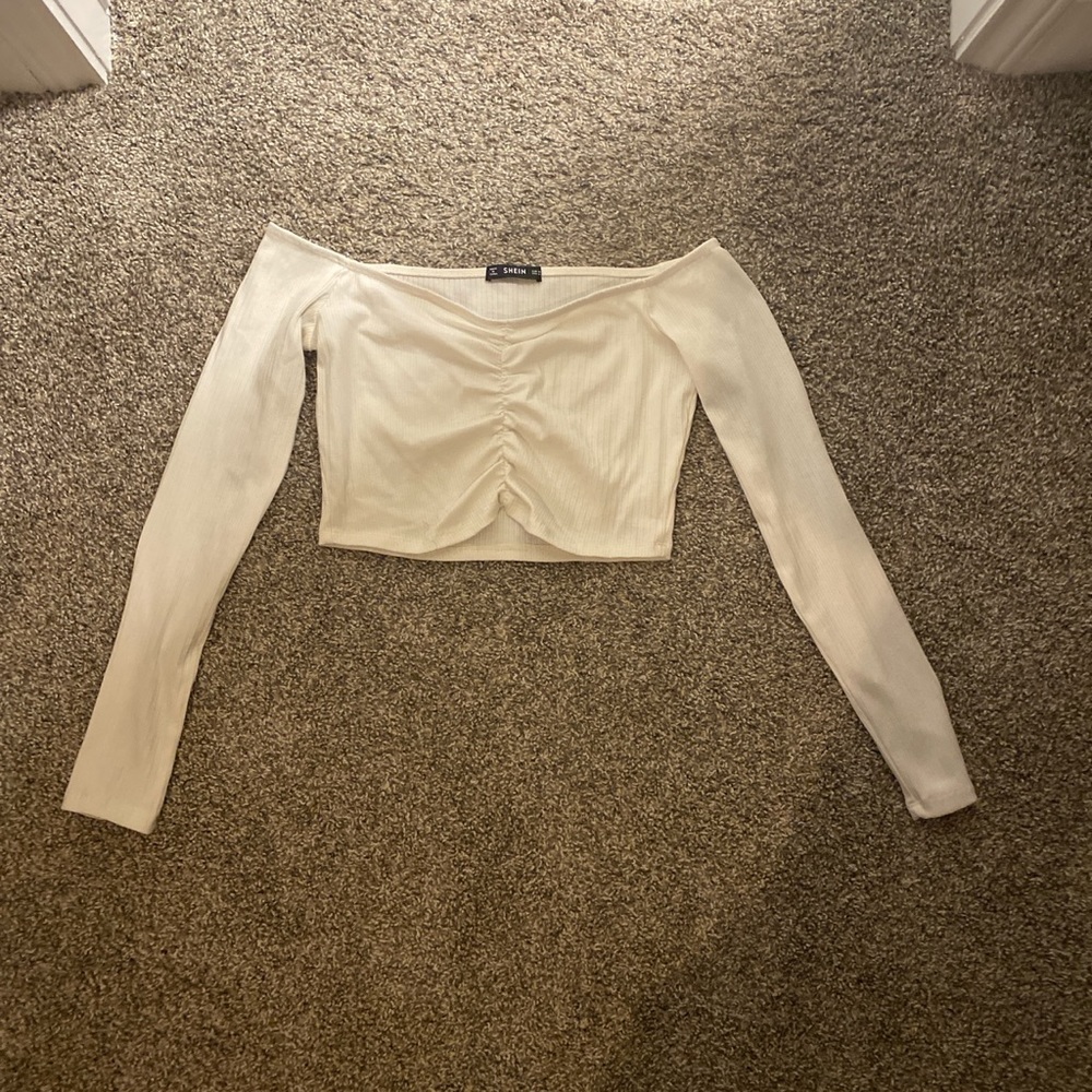 Shein white off the shoulder long sleeve